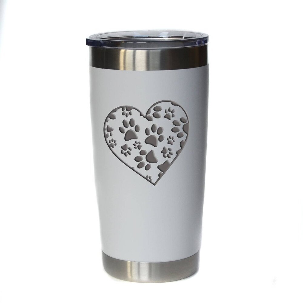 NWT: White Paws Engraved 20oz Insulated Tumbler